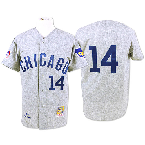 Best Quality Chicago CubsErnie Banks 1969 Throwback Retro 14 Gray Grey Baseball MLB Jersey